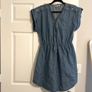 Denim knee length dress